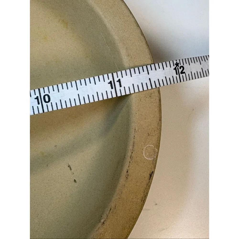Pampered Chef Double Pet Bowl Feeder Dish Stoneware Tan USA 5132
